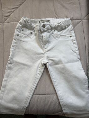 Tractr Kids White Elastic-Waist Jeans